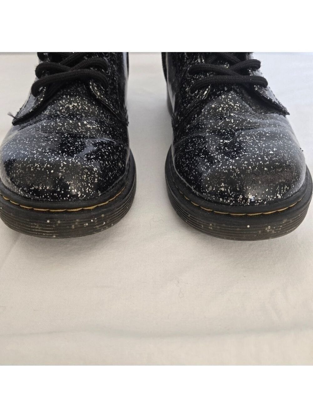 DR. MARTENS '1460' BOOTS COMBAT COSMIC GLITTER BLACK SILVER UNISEX (5W 4M) - Picture 6 of 14